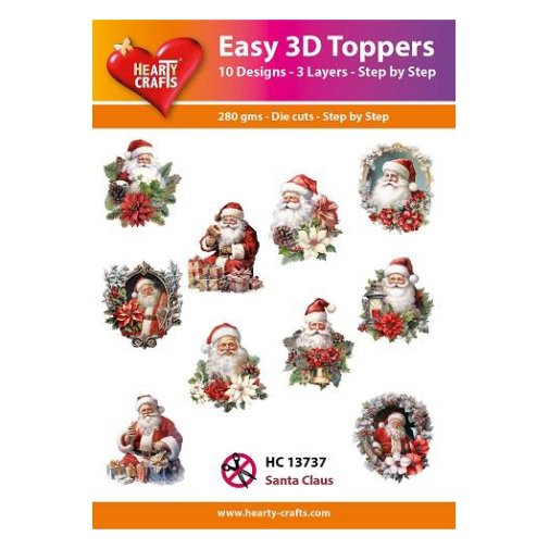 Hearty Crafts 3d kuvat: Santa Claus, 10 kpl