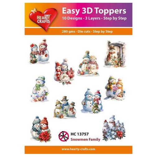 Hearty Crafts 3d kuvat: Snowmen Family, 10 kpl