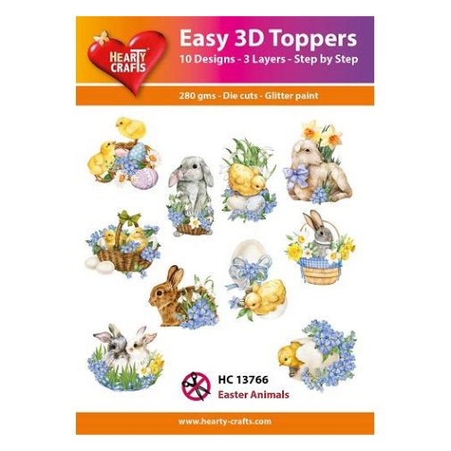 Hearty Crafts 3d kuvat: Easter Animals, 10 kpl