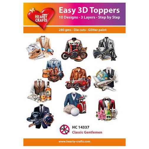 Hearty Crafts 3d toppers: Classic Gentlemen, 10 pcs
