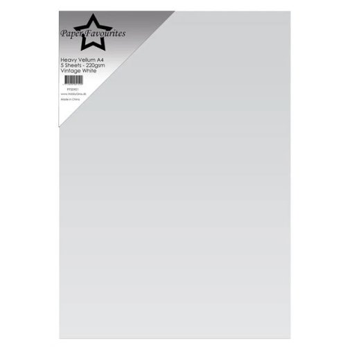 Kuultopaperi (heavy vellum) A4, PF: Vintage White, 5 kpl