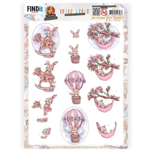 3d sheet, push-out (YC): Hello World - bunny