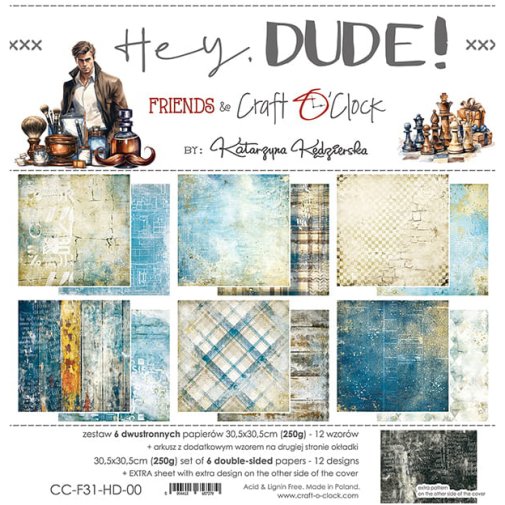 12x12\" paper pack, Craft O\'Clock: Hey Dude