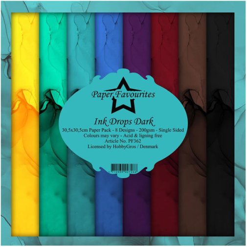 12x12\" paper pack, PF: Ink Drops dark