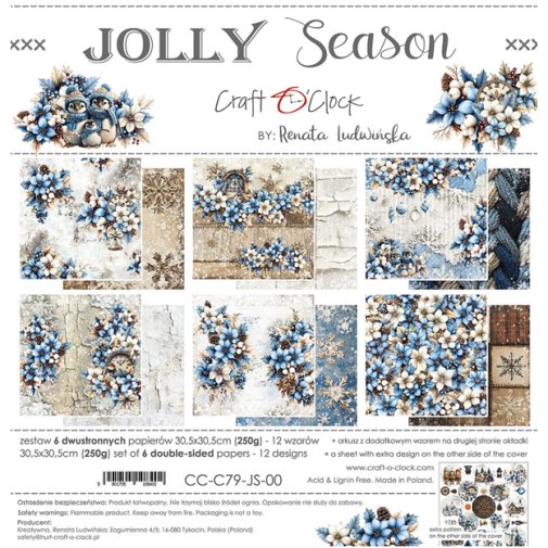 12x12\" paper pack, Craft O\'Clock: Jolly Season