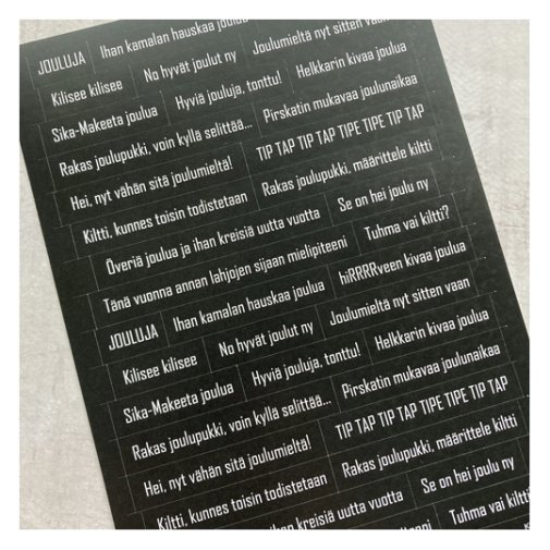 Sticker sheet, Krafia: Christmas wishes - funny, black