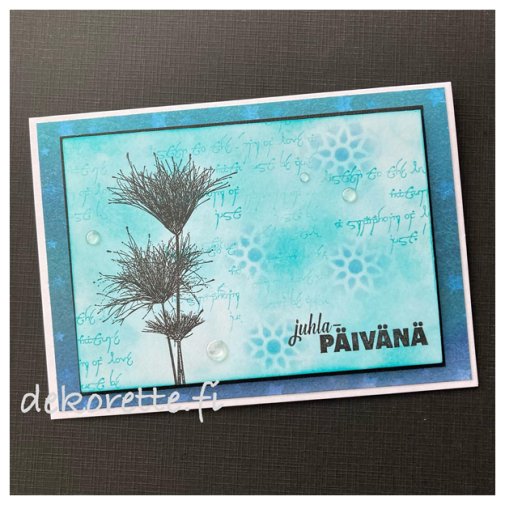 Card with Finnish text: Juhlapäivänä