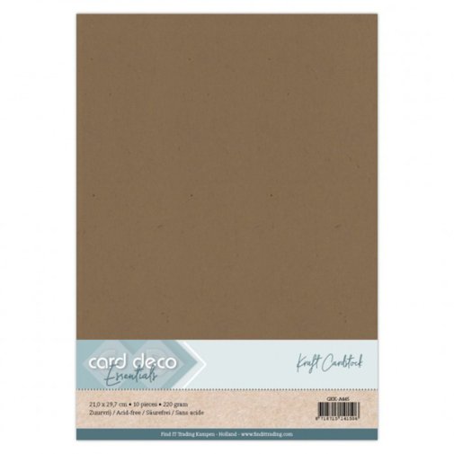 Kartonkipakkaus A4, Card Deco: Kraft, 10kpl