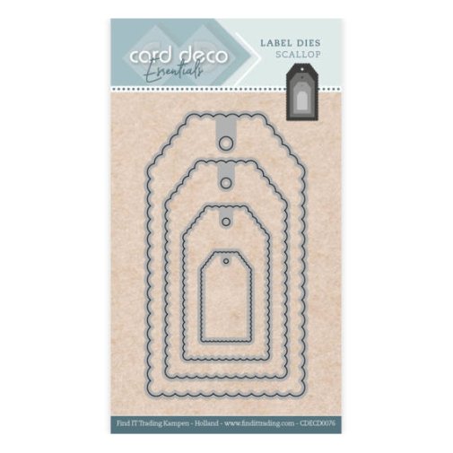 Stanssisetti, Card Deco: Labels scallop - tagit, piparireuna