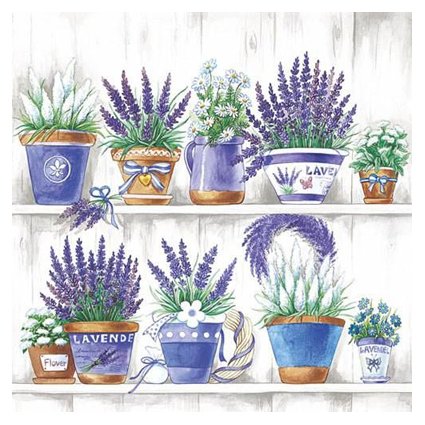 Napkin 33x33cm: Lavender, 5 pcs