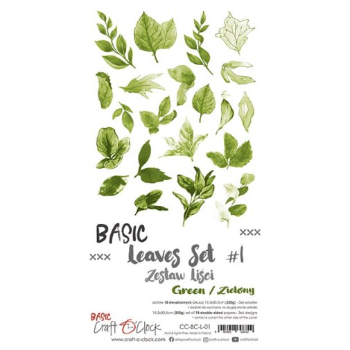 Die cut sheets, Craft O\'Clock: Leaves #1 - green