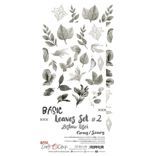 Leikekuva-arkit, Craft O\'Clock: Leaves #2 - harmaa