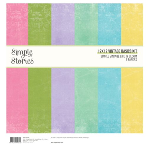 12x12\" paperipakkaus, Simple Stories: Life in bloom basics