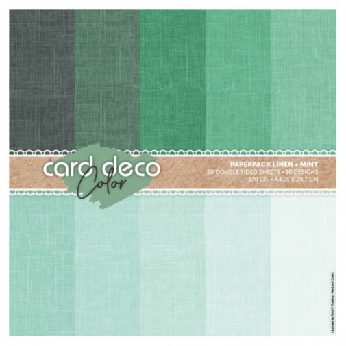 Kuviopaperi A4 Card Deco, 20kpl: Linen Mint