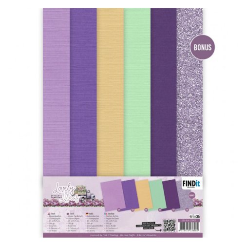 Cardstock pack A4: Lovely Lilacs, 21 pcs