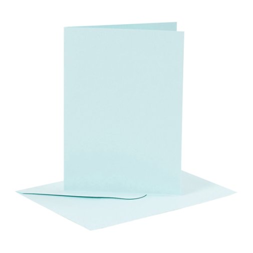 C6 Card and envelope pack, light blue, 5 pcs
