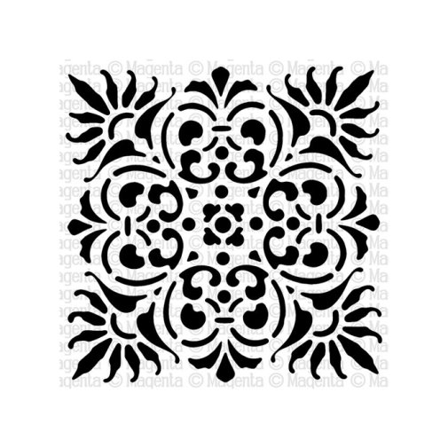Magenta mini stencil: Flourish bg