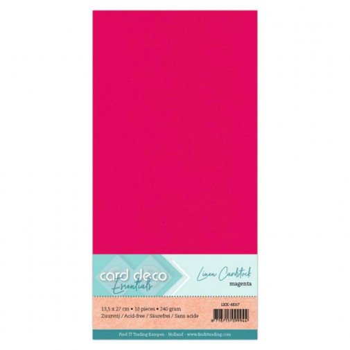 Cardstock pack 13,5 x 27 cm, Card Deco: Magenta, 10 pcs