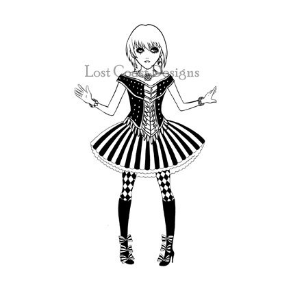 LCD -leimasin: Manga girl (harlequin)