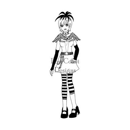 LCD -leimasin: Manga girl (striped socks)