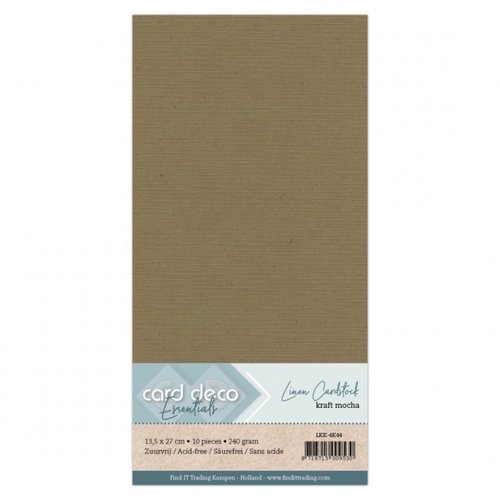 Cardstock pack 13,5 x 27 cm, Card Deco: Mocha, 10 pcs