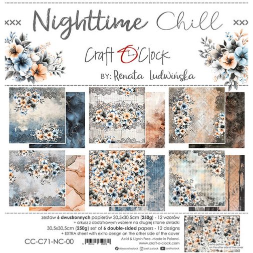 12x12\" paper pack, Craft O\'Clock: Nighttime Chill
