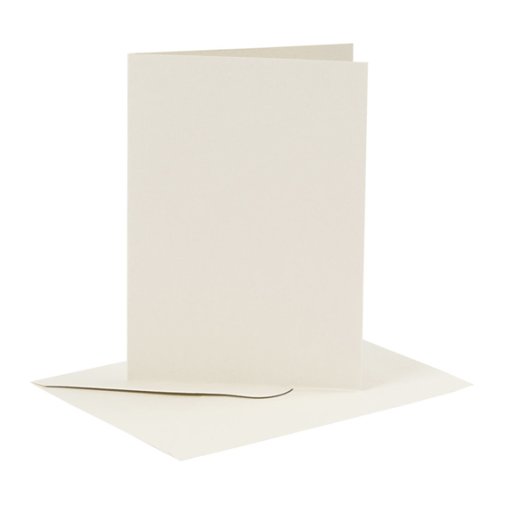 C6 Card and envelope pack, off-white, 6pcs