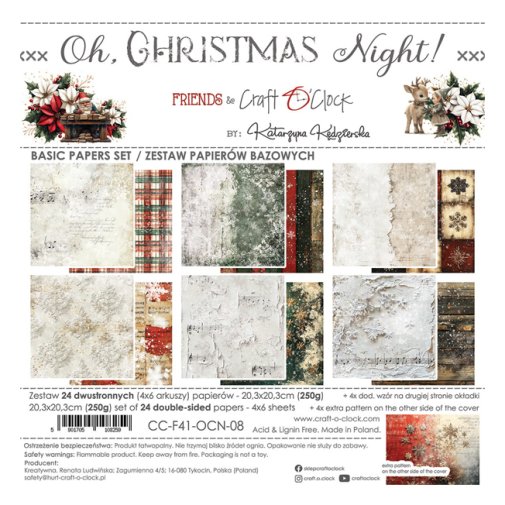 8x8\" -paperipakkaus, Craft O\'Clock: Oh, Christmas Night! - basic