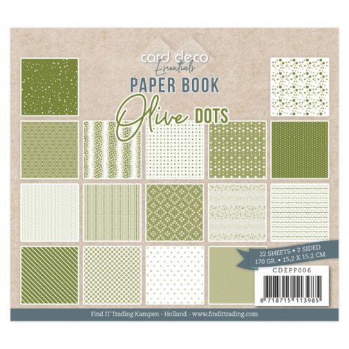 6x6\" paperipakkaus, Card Deco: Olive dots