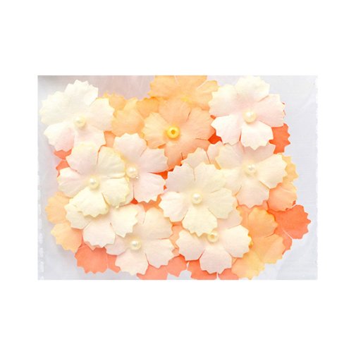 Paper flowers, JK: orange (natur), 30 pcs