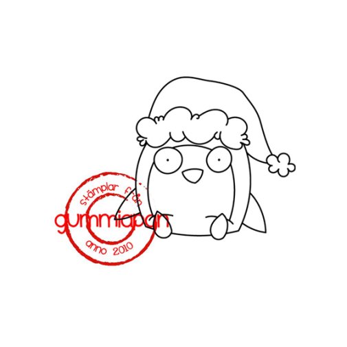 Gummiapan -leimasin: Penguin Santa