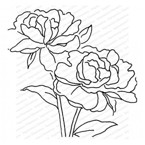IO Cover-a-Card -leimasin: Peony Pair
