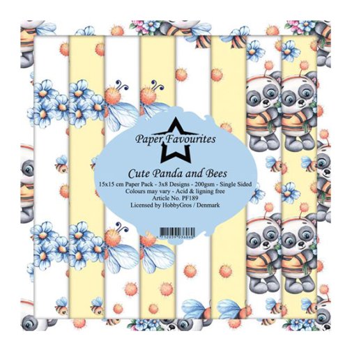 6x6\" paperipakkaus, PF: Cute Panda and Bees