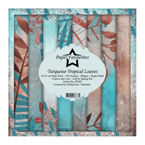 6x6\" PF paper pad: Turquoise Tropical Leaves