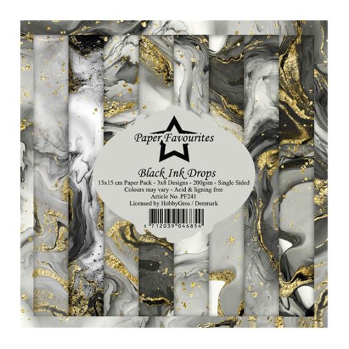 6x6\" paperipakkaus, PF: Ink Drops Black