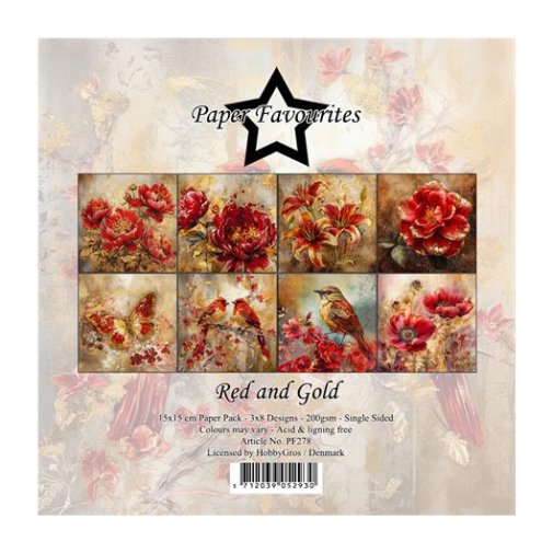 6x6\" PF paper pad: Red and Gold