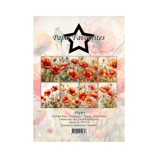 A6 paper pad, PF: Poppy