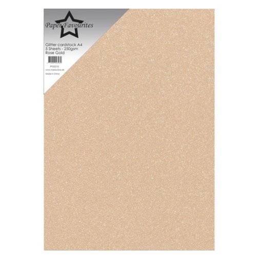 Kimallekartonki A4, 5 kpl, PF: Rose Gold