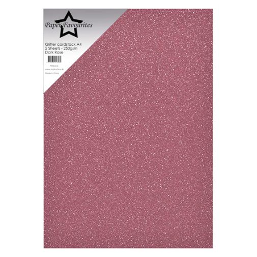 Kimallekartonki A4, 5 kpl, PF: Dark Rose