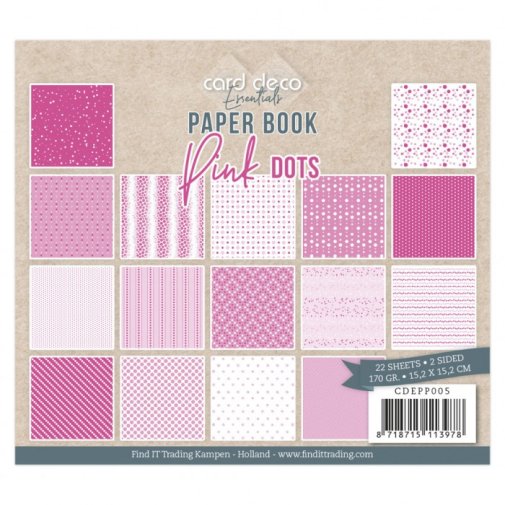 6x6\" paperipakkaus, Card Deco: Pink dots