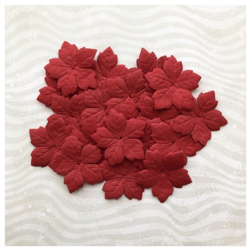Paper flowers: Poinsettia - red, 40 pcs