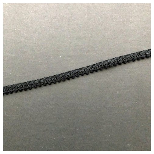 Mini pom-pom ribbon - black, 1m