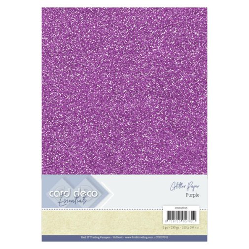 Kimallekartonki A4, 6 kpl, Card Deco: Purple