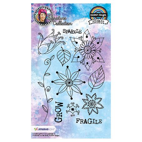 Leimasinsetti A5, Studiolight: Rainbow Designs - kukat