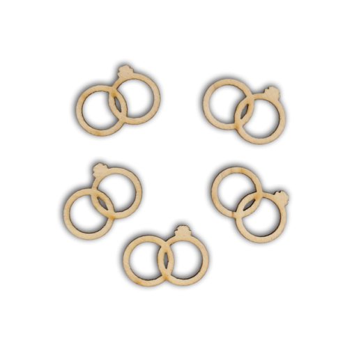 Wooden embellishments: Rings, 10 pcs