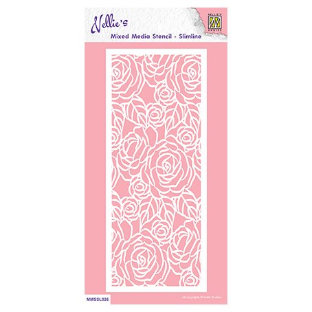 Nellies\'s Choice stencil, slimline: Roses