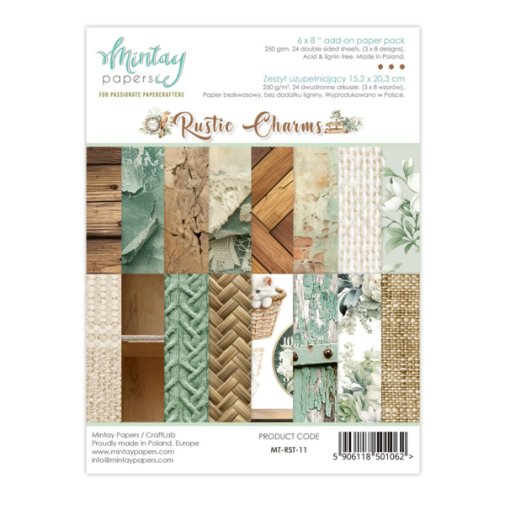 A5 (6x8\") paper pad, Mintay: Rustic Charms