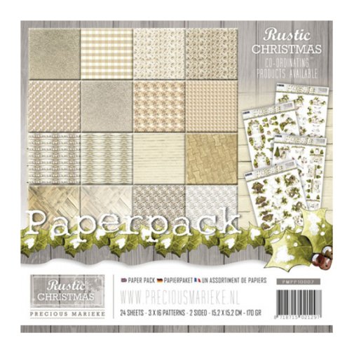 6x6\" paper pad, Precious Marieke: Rustic Christmas