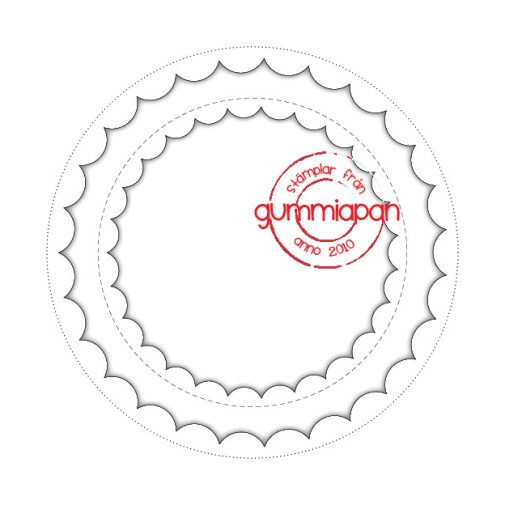 Gummiapan dies: Scalloped circles inside