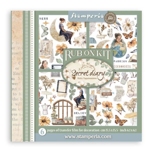 Rub-On -siirtokuvasetti, Stamperia: Secret Diary